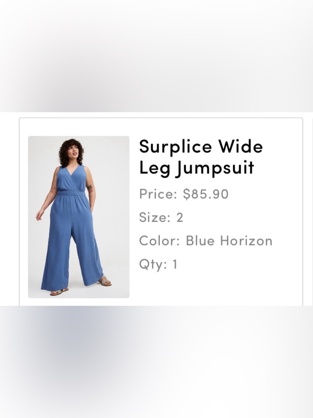 torrid Blue Horizon Sleeveless Surplice Wide-Leg Jumpsuit